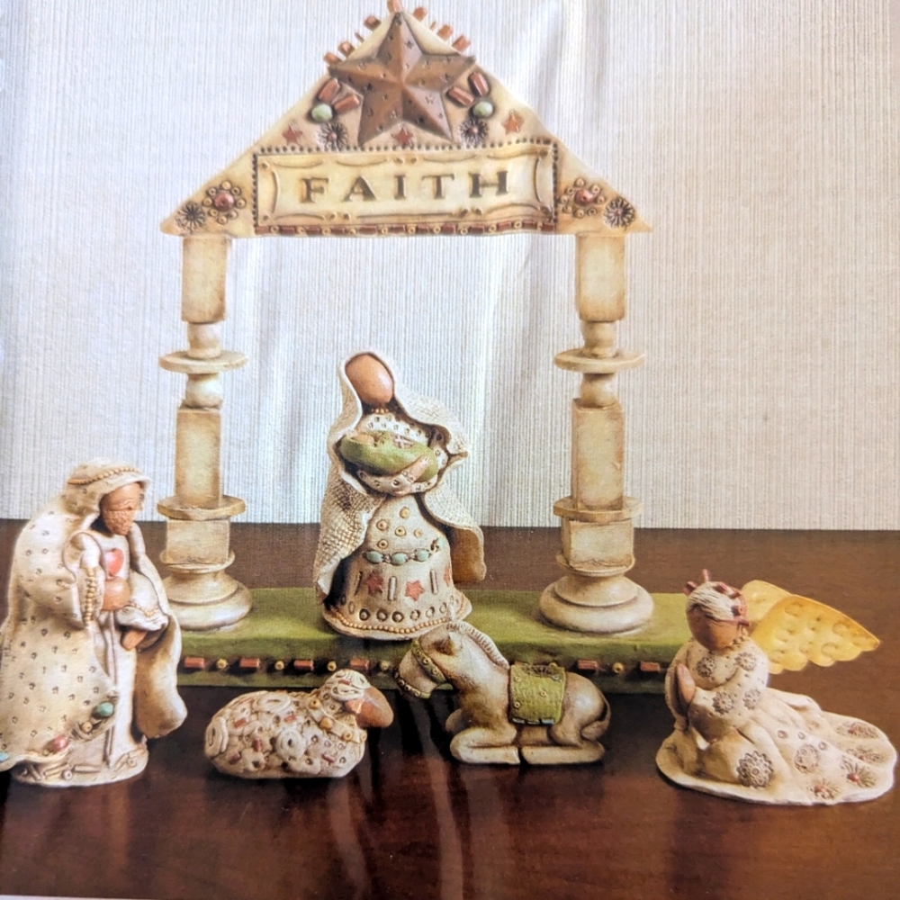 Seeds of Faith Tabletop Nativity  Set #92536 - New Creative In Box -Exclnt